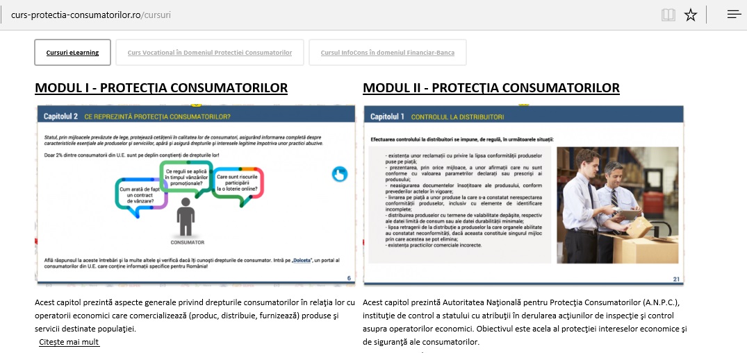 Primul curs online din România destinat protecției consumatorilor